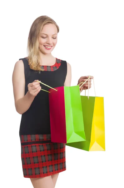 Žena po nakupování — Stock fotografie