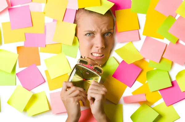 Woman with clock — Stock Photo, Image