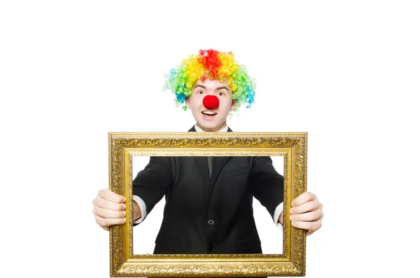 Clown with frame — Stock Photo, Image