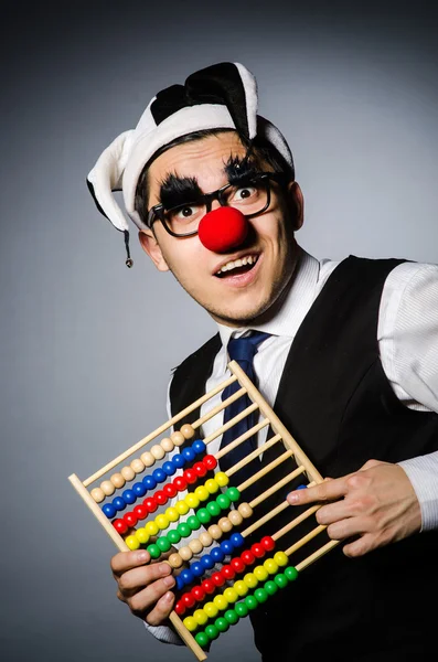 Clown met abacus — Stockfoto