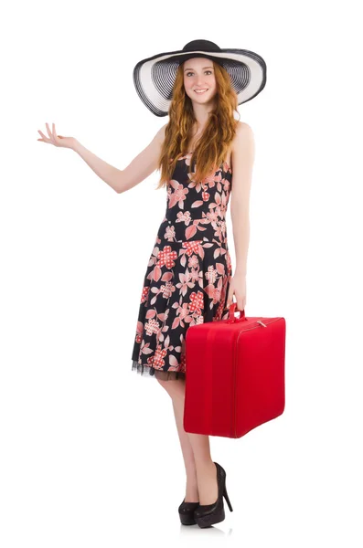 Femme avec des bagages — Photo