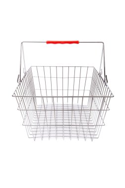 üzerinde beyaz izole süpermarket arabası alışveriş