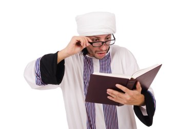 Arap adam beyaz üzerine izole