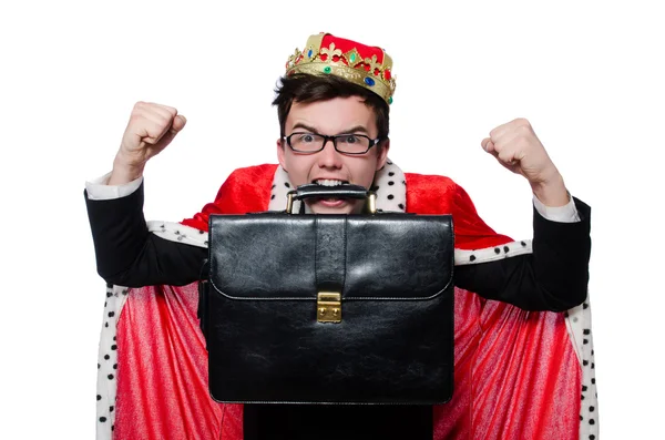 King businessman in funny concept — Stock Photo, Image