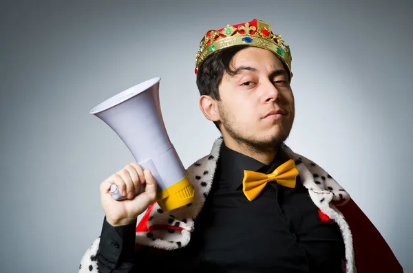 King businessman in funny concept — Stock Photo, Image