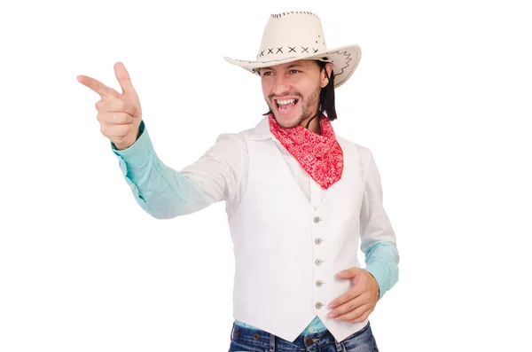 Cowboy isolated on the white background — Stock Photo, Image