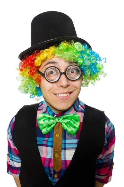 Clown isolerad på den vita bakgrunden — Stockfoto