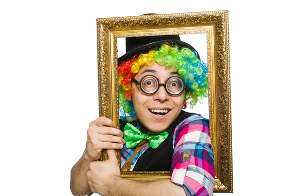 Clown geïsoleerd op de witte achtergrond — Stockfoto