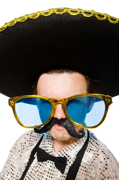 백인에게 고립된 재미있는 멕시코 사람 — 스톡 사진