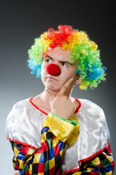 Funny clown in the studio — Stock Photo, Image