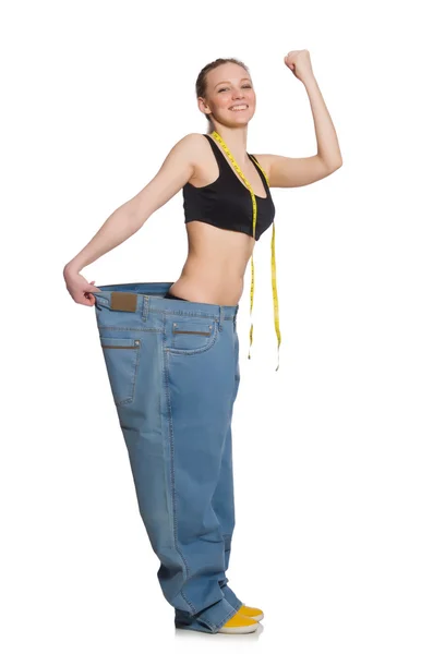年轻女子在节食的概念 — 图库照片
