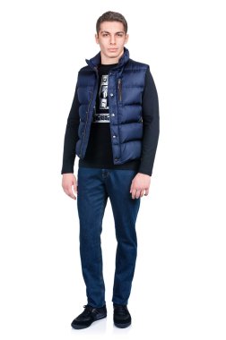 adam beyaz izole moda bakmak