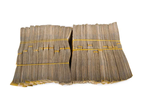 Montón de dinero aislado en el blanco — Foto de Stock