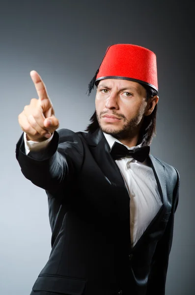 Man in traditional turkish hat and dress — Stock Photo, Image