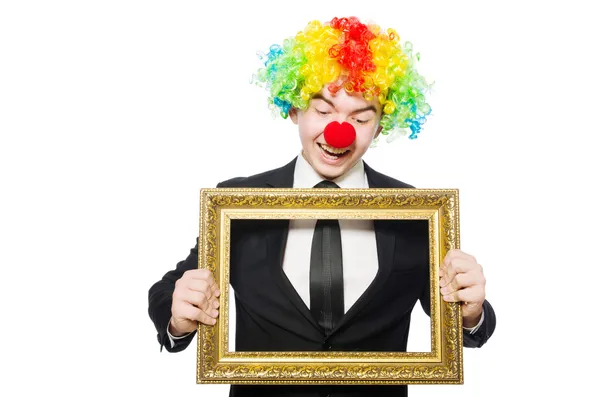 Clown geïsoleerd op de witte achtergrond — Stockfoto