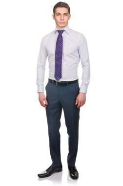 adam beyaz izole moda bakmak