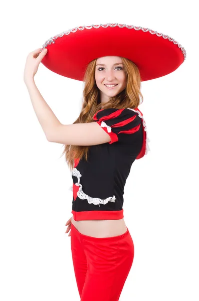 Mexicano engraçado com chapéu sombrero — Fotografia de Stock