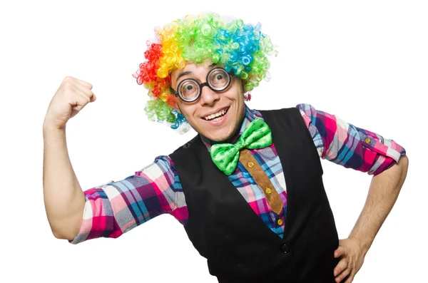 Clown geïsoleerd op de witte achtergrond — Stockfoto