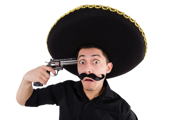 Lucu Meksiko dengan topi sombrero — Stok Foto