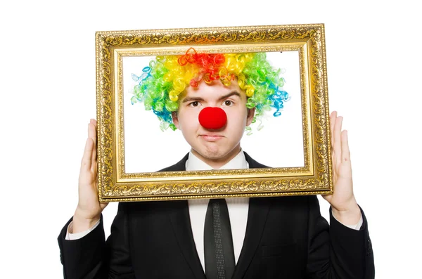 Clown isolerad på den vita bakgrunden — Stockfoto