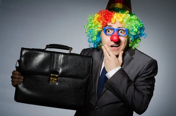 Clown zakenman in grappig concept — Stockfoto