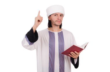 Arap adam beyaz üzerine izole