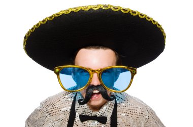 Komik Meksikalılar beyazlar üzerinde izole edilmiş.