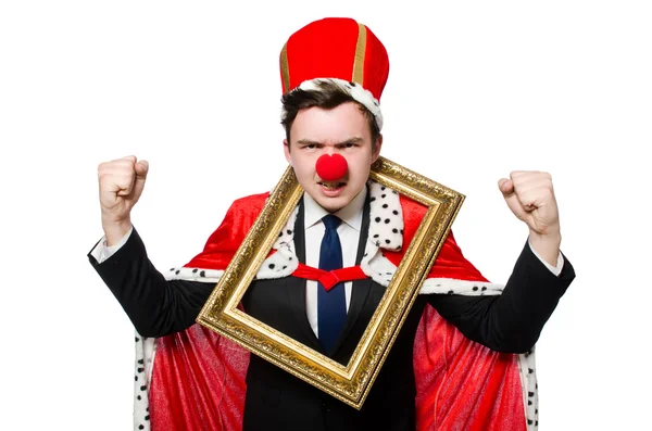 Rolig affärsman med clownnäsa — Stockfoto