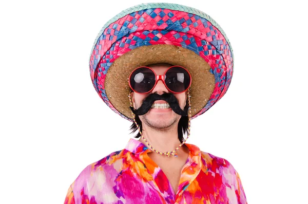 Lustiger Mexikaner mit Sombrero-Hut — Stockfoto