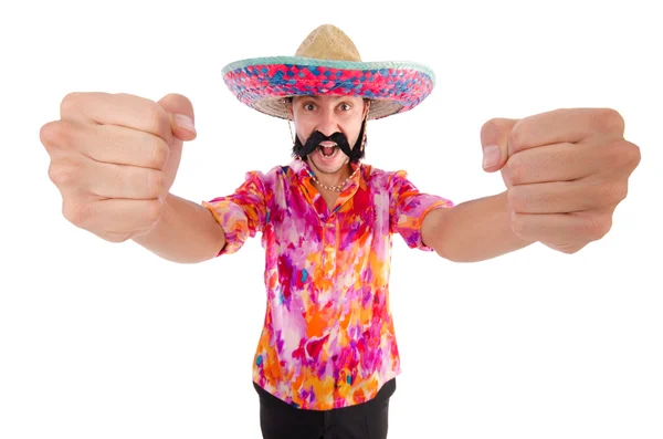 面白いメキシコ人とともにsombrero帽子 — ストック写真