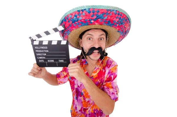 Mexicano engraçado com chapéu sombrero — Fotografia de Stock