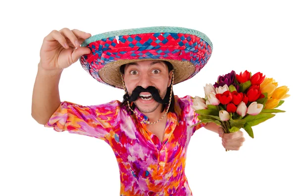 Mexicano engraçado com chapéu sombrero — Fotografia de Stock