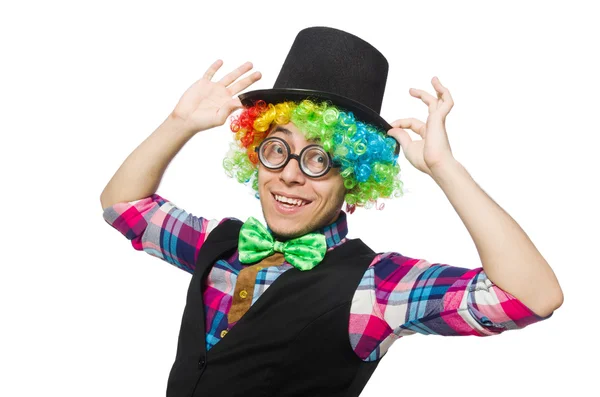 Clown isoliert auf weißem Hintergrund — Stockfoto