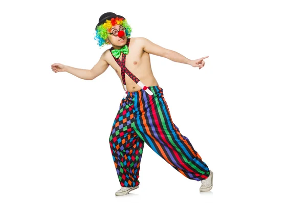 Buffo clown isolato su sfondo bianco — Foto Stock