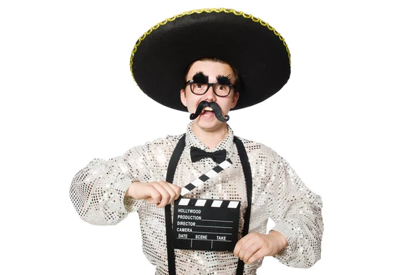 Смешной мексиканец с кинотеатром — стоковое фото