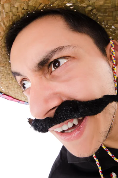 Divertido mexicano con sombrero sombrero — Foto de Stock