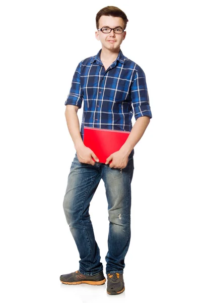 Funny student isolated on white — Stock Photo, Image