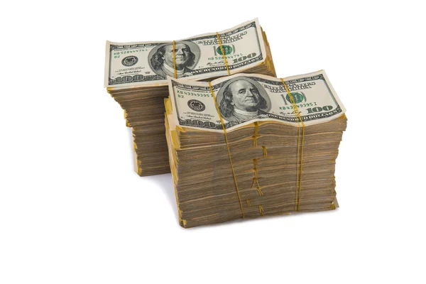 American dollar stack isolated on the white — Stock Photo, Image