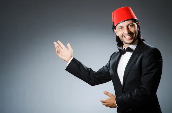 Man in traditional turkish hat and dress — Stock Photo, Image