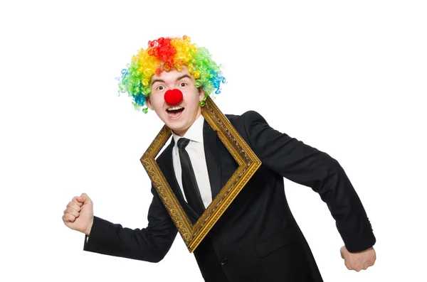 Clown isoliert auf weißem Hintergrund — Stockfoto