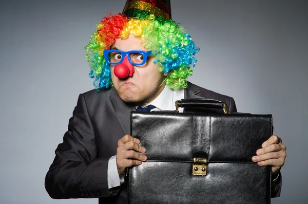 Clown zakenman in grappig concept — Stockfoto