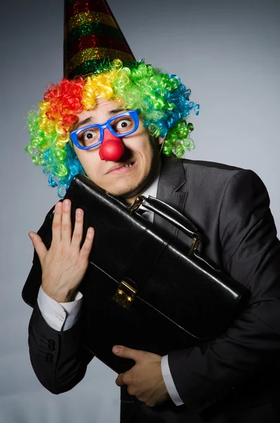 Payaso hombre de negocios en concepto divertido —  Fotos de Stock