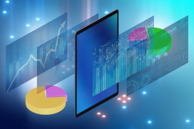 Grafiklerle görselleştirme konsepti - 3D görüntüleme