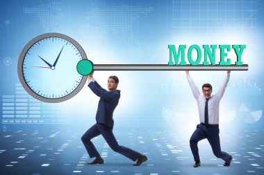 Zaman, iş adamı ve anahtarla para kavramı