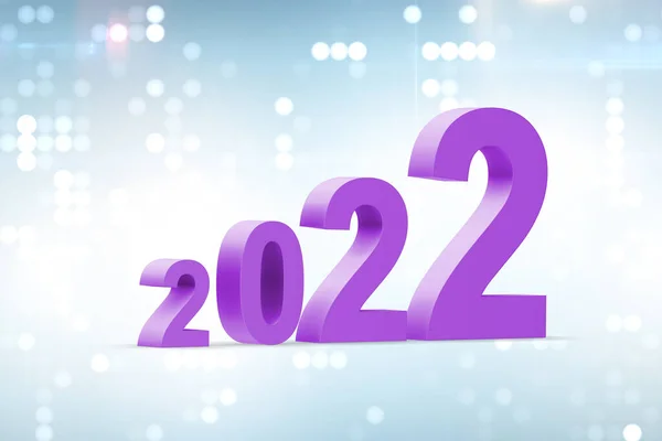 Έννοια του έτους 2022 με αριθμούς - 3d απόδοση — Φωτογραφία Αρχείου