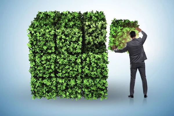Biznesmen w koncepcji ekologicznego środowiska — Zdjęcie stockowe