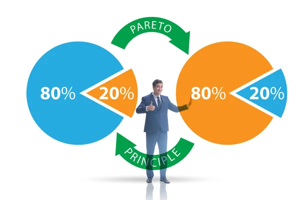 Biznesmen in pareto rule ilustracja — Zdjęcie stockowe