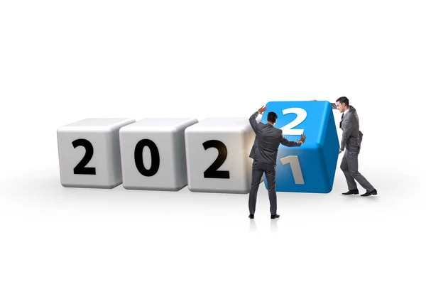 Концепция 2021 года, переходящая в 2022 год — стоковое фото