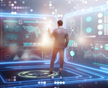 Küresel iş kavramında iş adamı