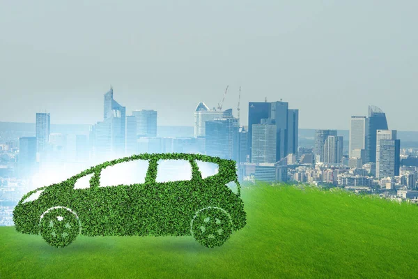 Conceito de carro elétrico ecológico — Fotografia de Stock